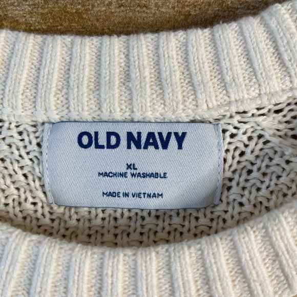 Old Navy Women’s Chunky Cable Knit Off White Cream Sweater Tunic EUC Size XL - Picture 4 of 8